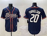 Men's Detroit Tigers #20 Spencer Torkelson Navy With Patch Cool Base Stitched Jersey,baseball caps,new era cap wholesale,wholesale hats